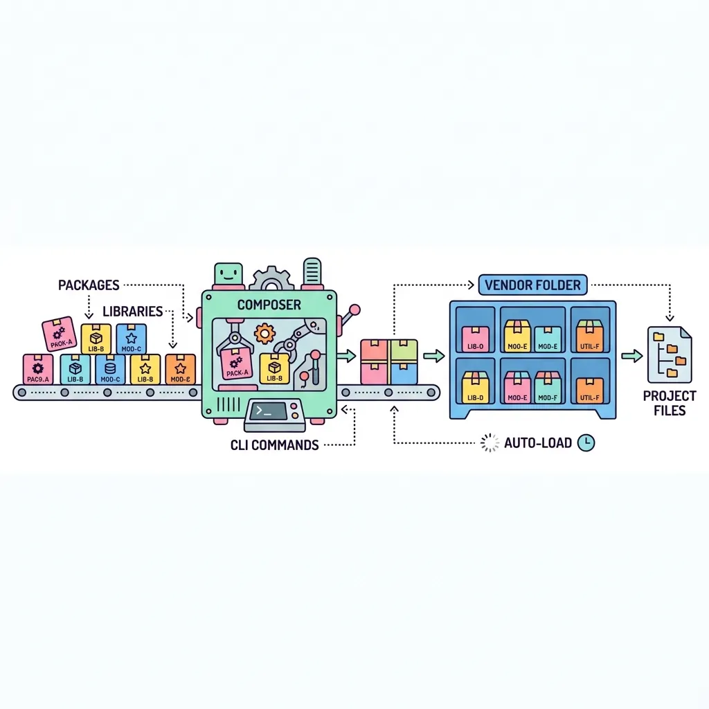 PHP Composer and Autoloading Diagram