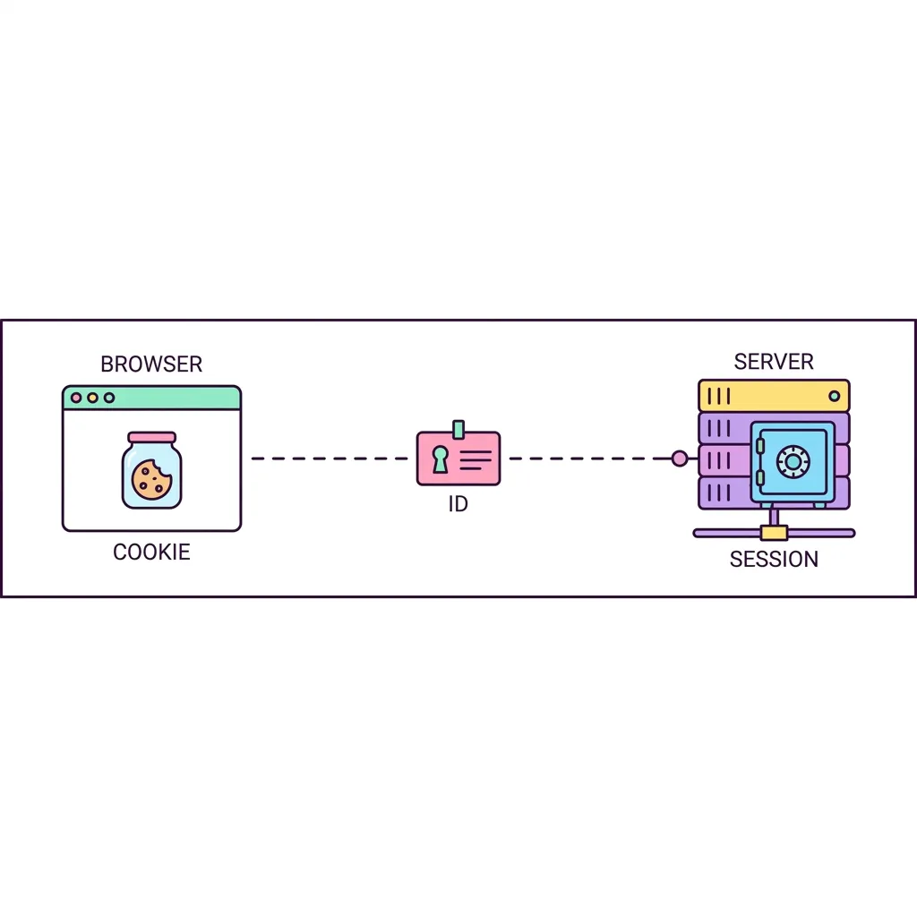 PHP Session and Cookie Diagram
