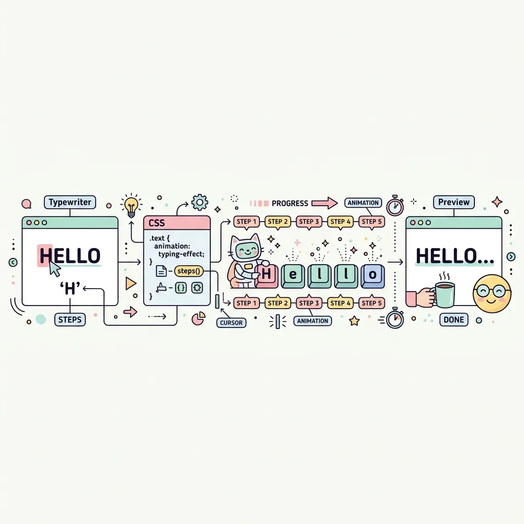 CSS Steps Animation Typewriter Concept