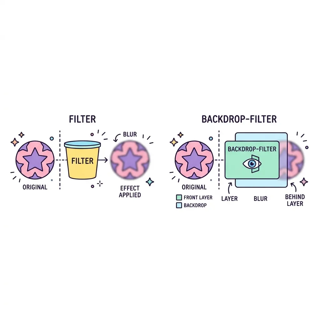 CSS Filter vs Backdrop Filter