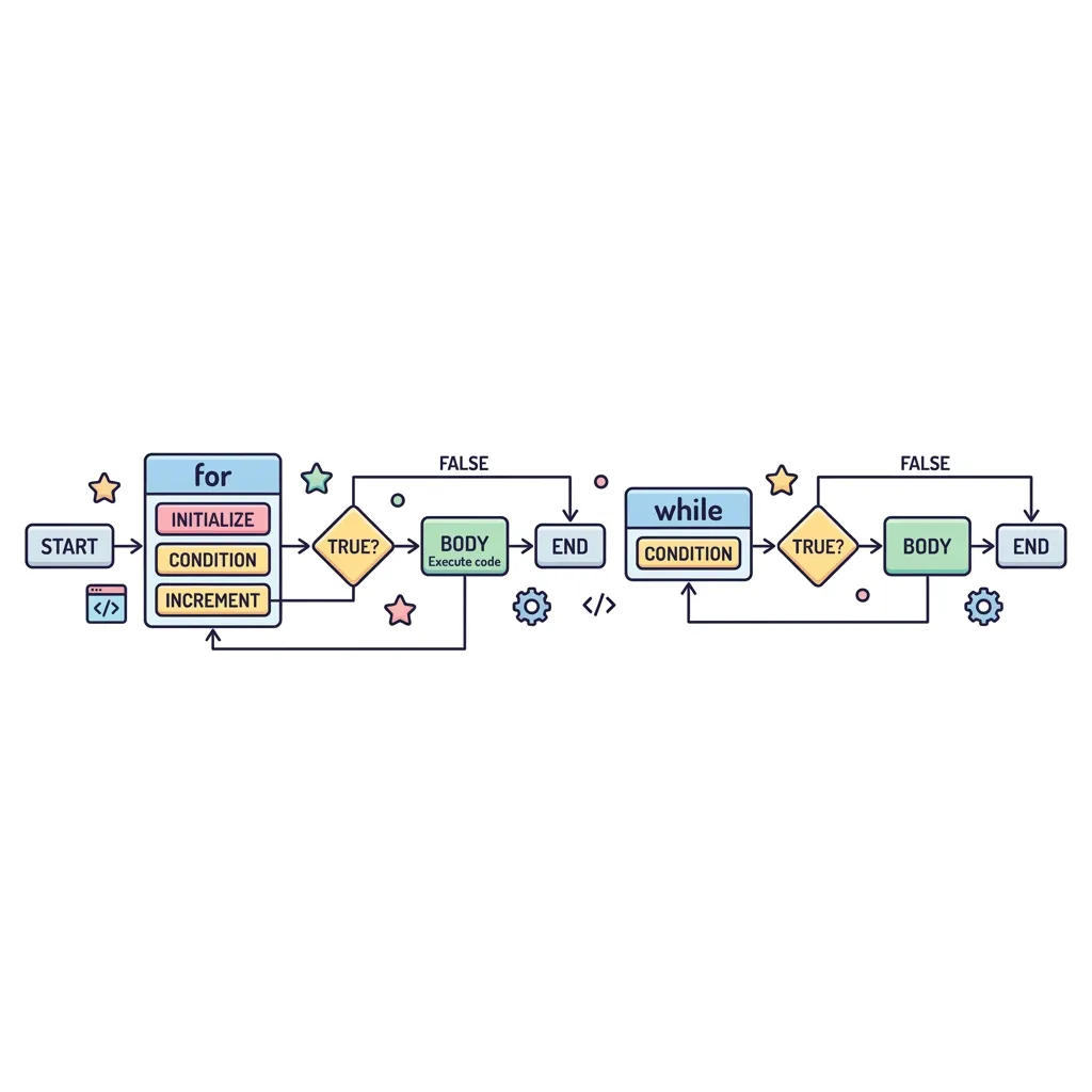 JavaScript Loops: for and while