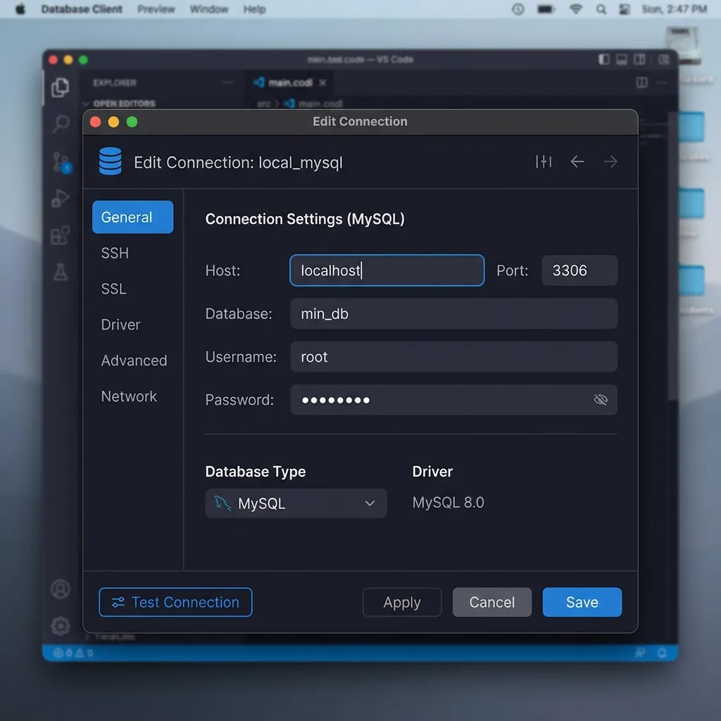 DBeaver Connection Mockup